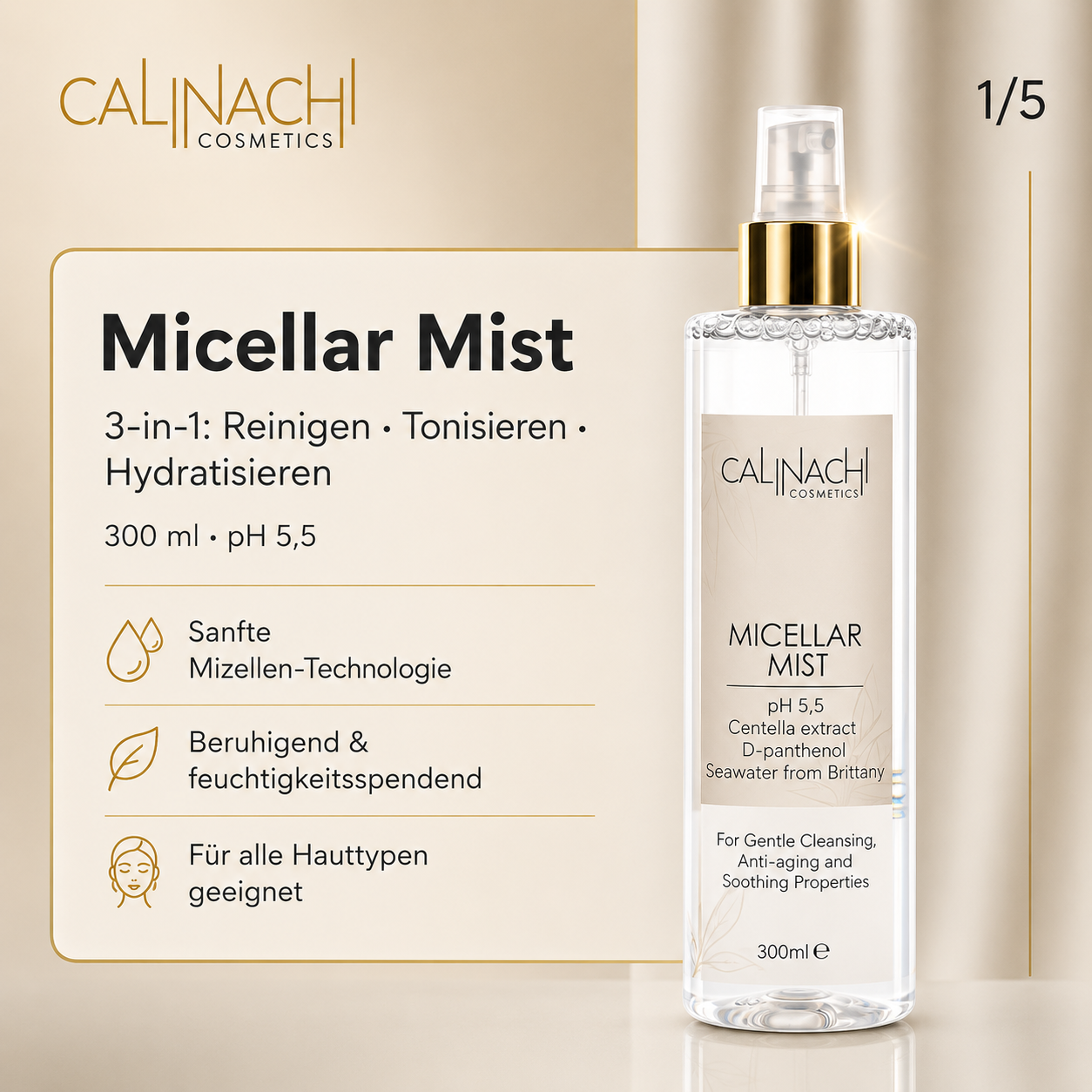 Micellar Myst, 300ml. skincare CALINACHI Cosmetics