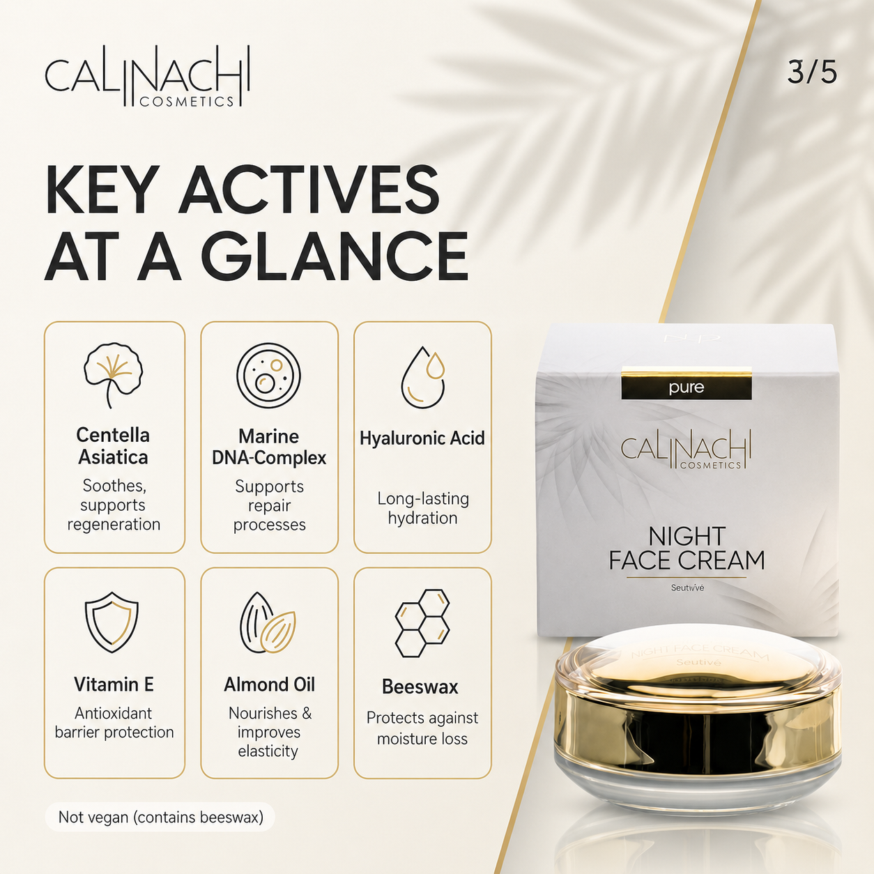 Regenerating Night Cream for Face, Neck, and Décolletage, 50ml skincare CALINACHI Cosmetics