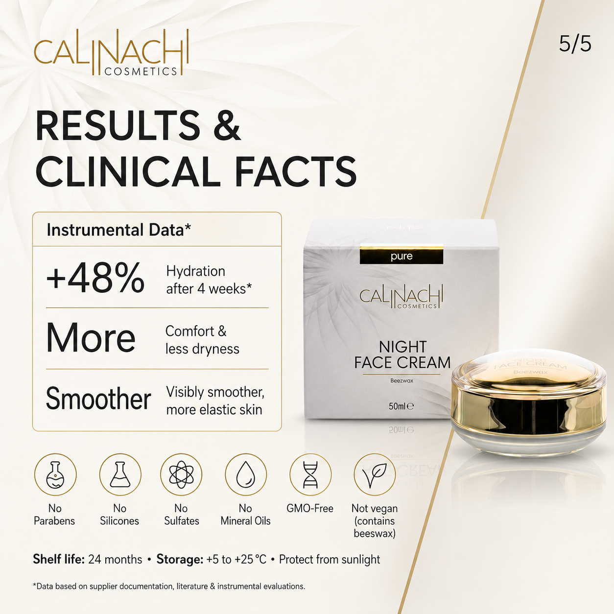 Regenerating Night Cream for Face, Neck, and Décolletage, 50ml skincare CALINACHI Cosmetics