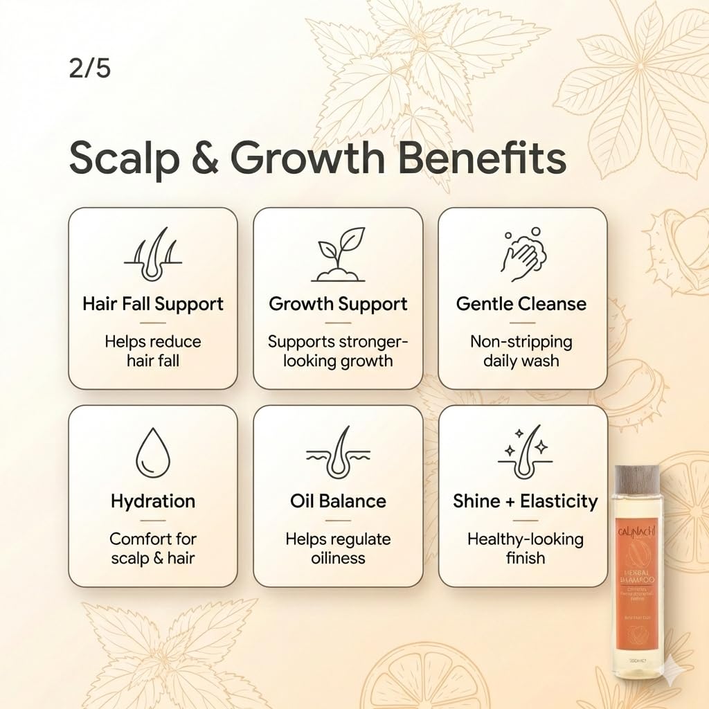 Anti Hair Loss Herbal Shampoo, Sulfate Free, 300ml. haircare CALINACHI Cosmetics
