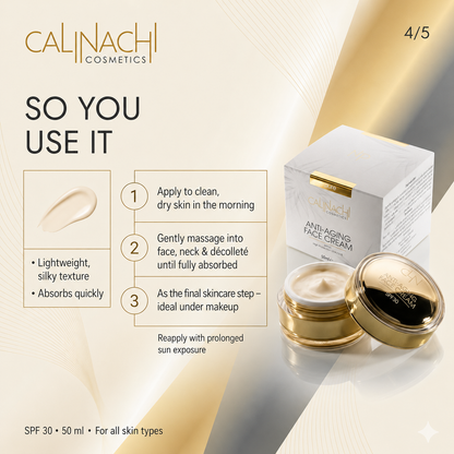 Anti-aging Day Face Cream for Face, Neck, and Décolletage, SPF30, 50ml. skincare CALINACHI Cosmetics