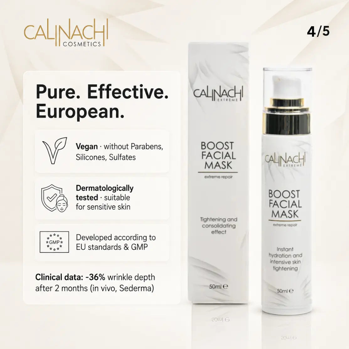 Boost Mask for Face, Neck, and Décolletage, 50ml. skincare CALINACHI Cosmetics