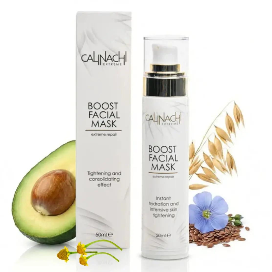 Boost Mask for Face, Neck, and Décolletage, 50ml. skincare CALINACHI Cosmetics